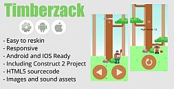 Timberzack : HTML5, Android, IOS, Construct 2 Included