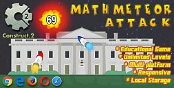 Math Meteor Attack - HTML5 Educational Game