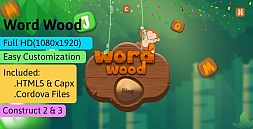 Word Wood- HTML5 Game (Construct 2 | Construct 3 | Capx | C3p) - Word Game