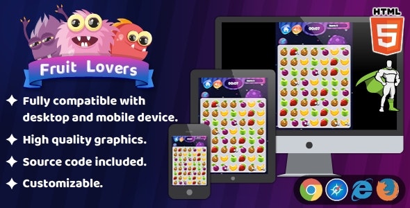 Fruit Lovers - HTML5 Matching Game