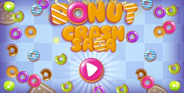 Donut Crash Saga - HTML5 Game + Android + AdMob (Construct 3 | Construct 2 | Capx)
