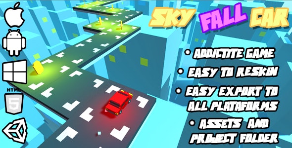 Sky Fall Car - HTML5 Game 