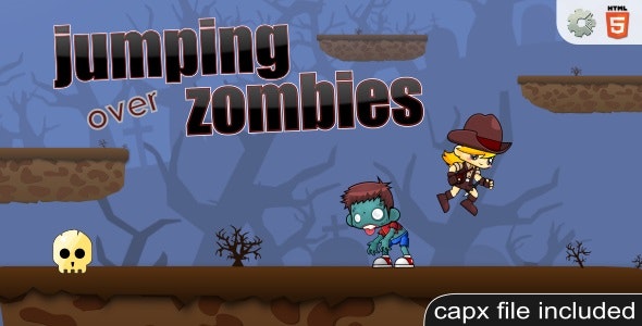Jumping over zombies - HTML5 Casual Game