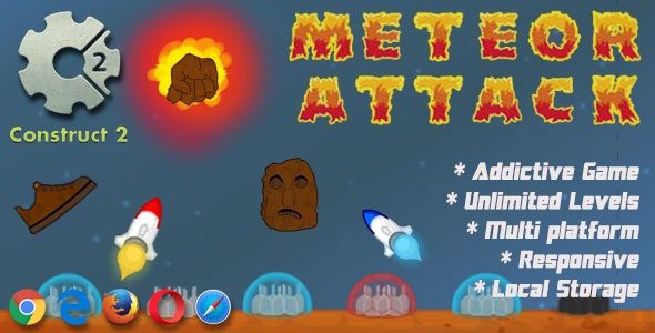 Meteor Attack - HTML5 Game