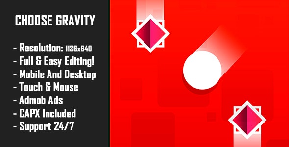 Choose Gravity - HTML5 Game + Mobile Version! (Construct-2 CAPX)