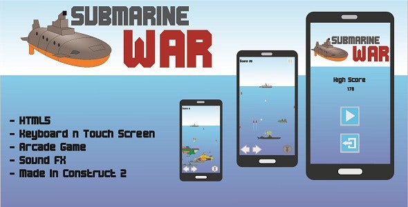 Submarine War - HTML5 Arcade Game