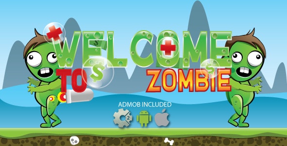 Welcome to zombie - HTML5 game. Construct2 (.capx) + ADMOB