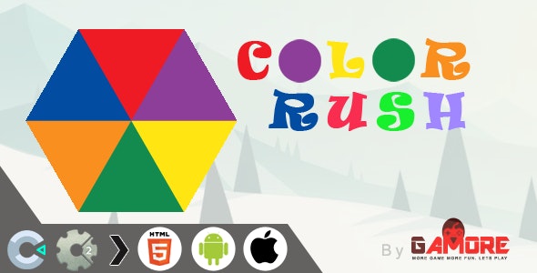 HTML5 Color Rush Game - CAPX file for Construct 2 & 3 )