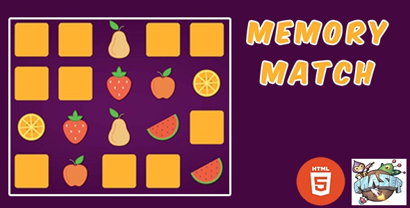Fruits Memory Matching - HTML5 Game