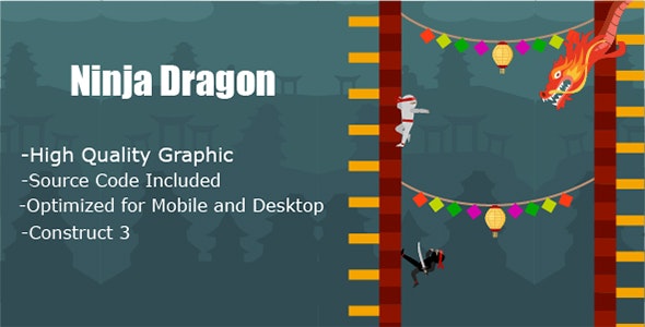 Ninja Dragon - HTML5 & Mobile Game (Construct 3 only)