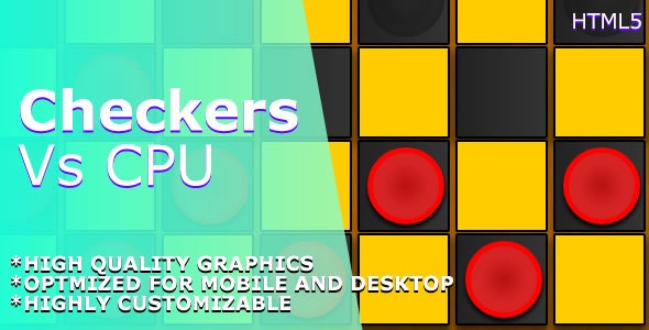 Checkers vs CPU - HTML5 Game.