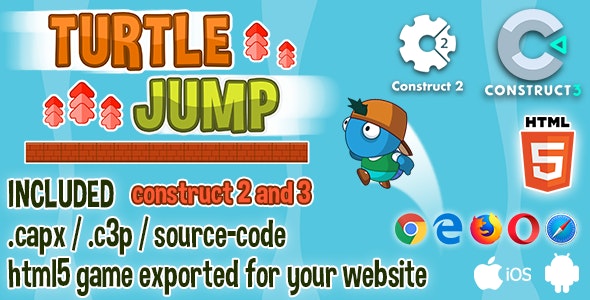 Turtle Jump HTML5 Game - Construct 2 & 3